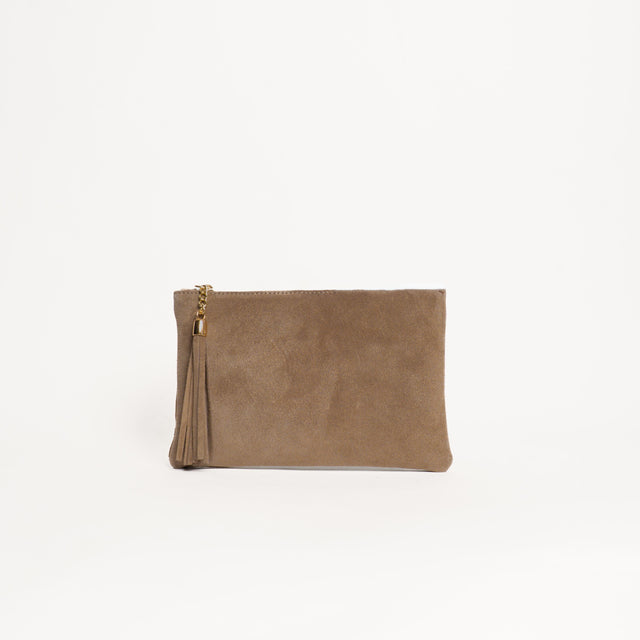 W by whitemood-Pochette con nappine scamosciata - taupe