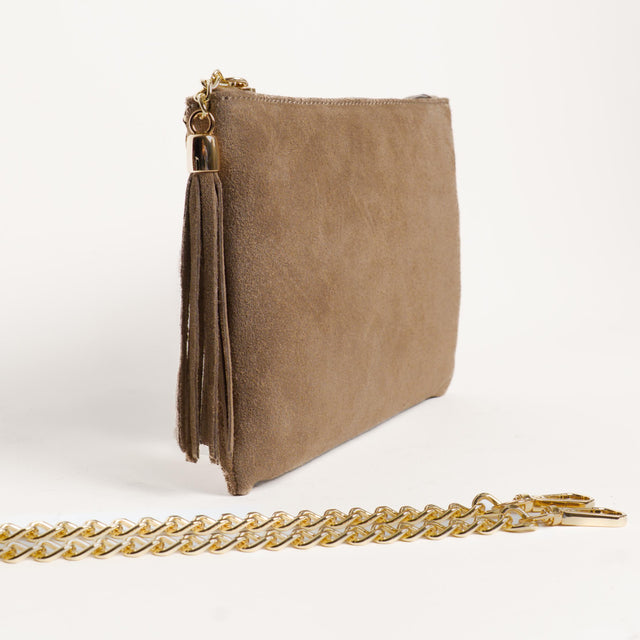 W by whitemood-Pochette con nappine scamosciata - taupe