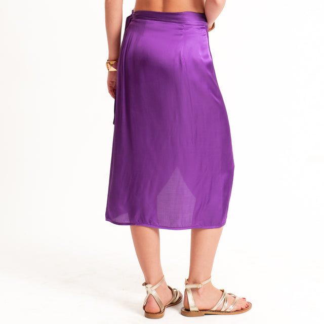 Dixie-Gonna pareo in satin - viola