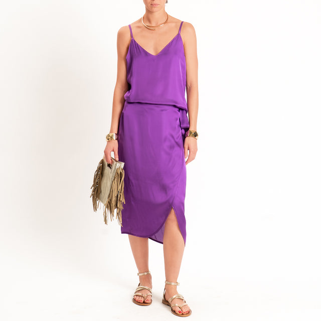 Dixie-Gonna pareo in satin - viola