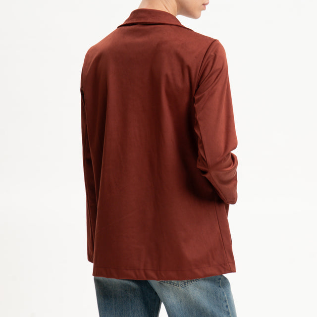 Zeroassoluto-Giacca GWEN 2 bottoni effetto suede - rust