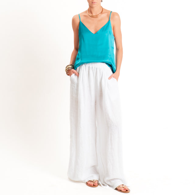 Dixie-Top satin bretelle regolabili - turchese