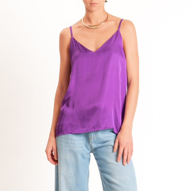 Dixie-Top satin bretelle regolabili - viola