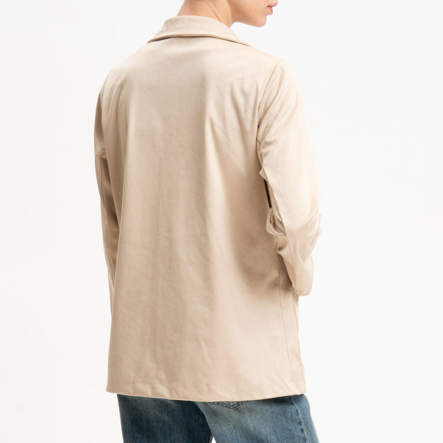 Zeroassoluto-Giacca GWEN 2 bottoni effetto suede - sand