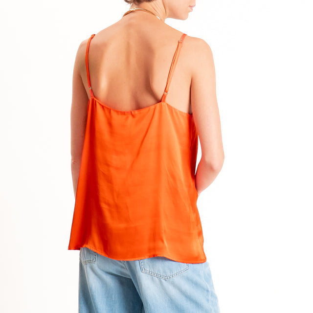 Dixie-Top satin bretelle regolabili - arancio