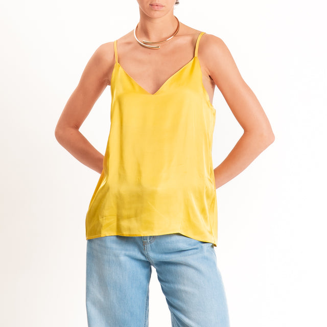 Dixie-Top satin bretelle regolabili - giallo