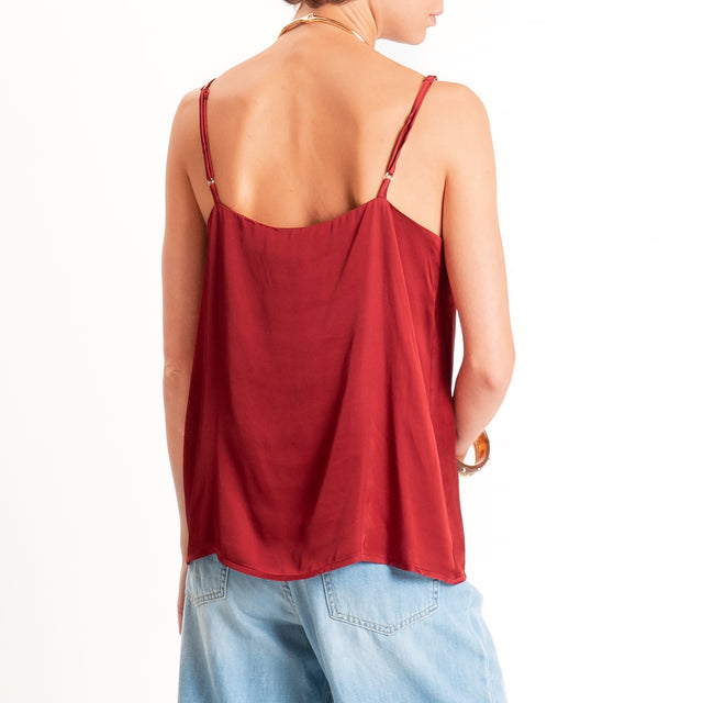 Dixie-Top satin bretelle regolabili - Bordeaux