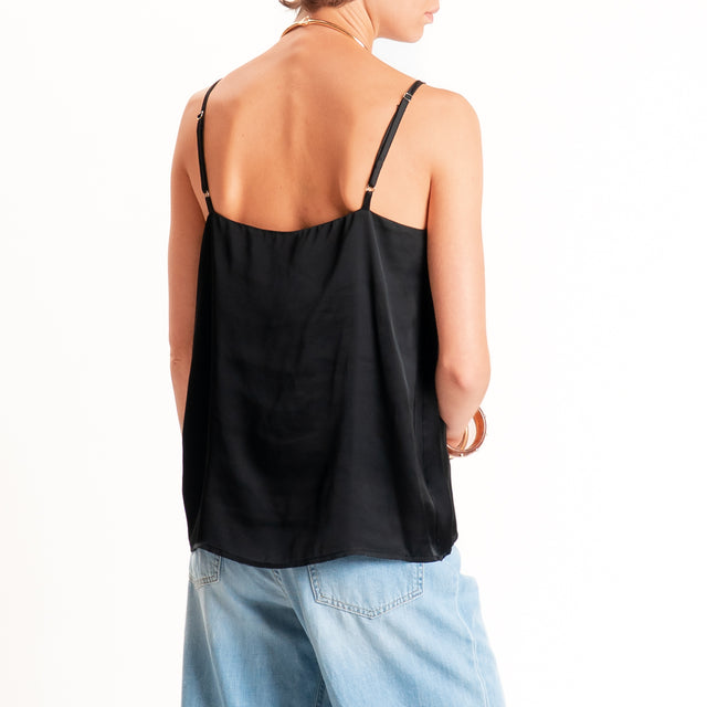 Dixie-Top satin bretelle regolabili - nero