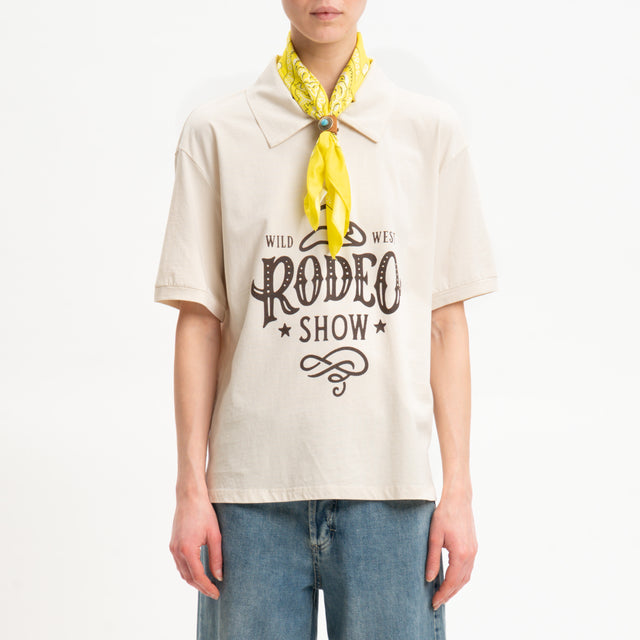 Souvenir-T-shirt RODEO con foulard - burro/giallo