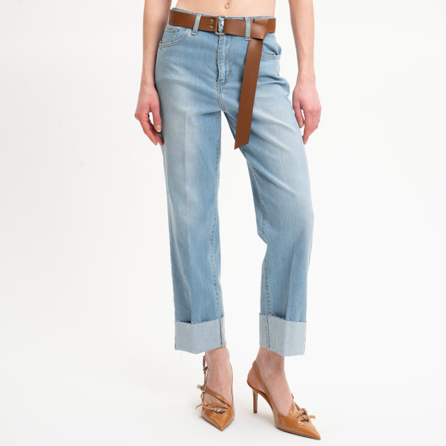 Haveone-Jeans MANDY dritto con risvolto - denim chiaro