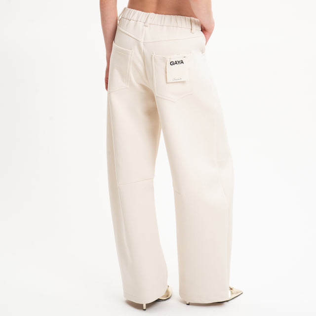 Souvenir-Pantalone felpa elastico in vita - panna