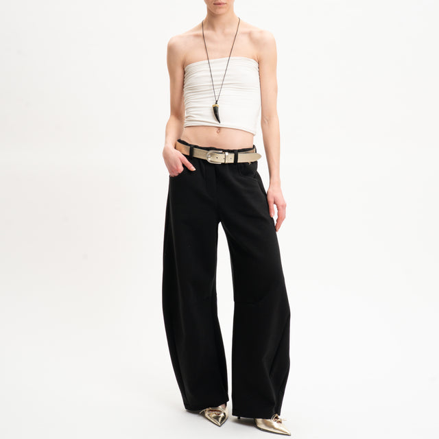 Souvenir-Pantalone felpa elastico in vita - nero