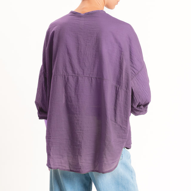 Tensione in-Camicia in mussola - viola