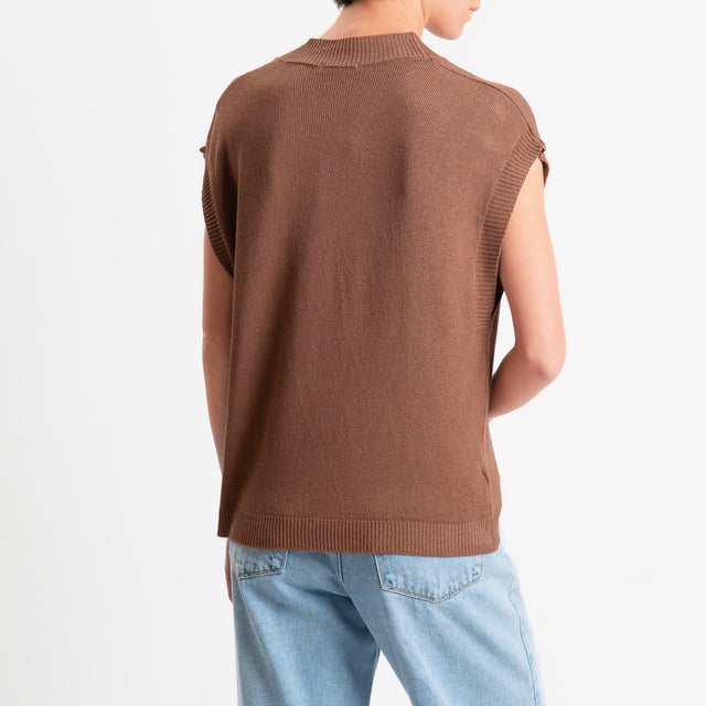 Zeroassoluto-Gilet scollo v - sughero