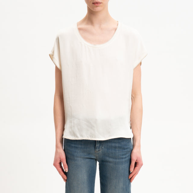 Eco-Blusa bordi lurex - burro
