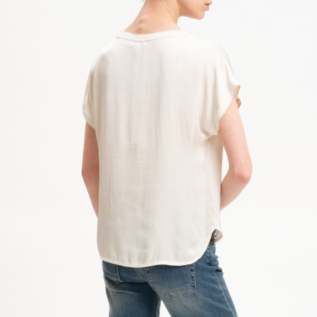 Eco-Blusa bordi lurex - burro