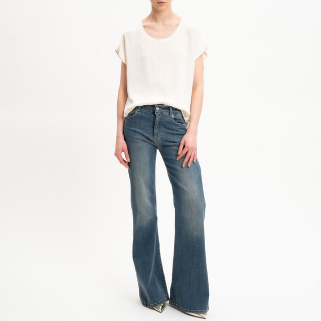 Eco-Blusa bordi lurex - burro