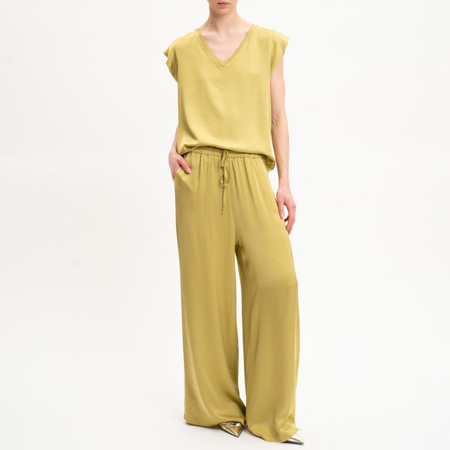Eco-Pantalone palazzo con coulisse - olio