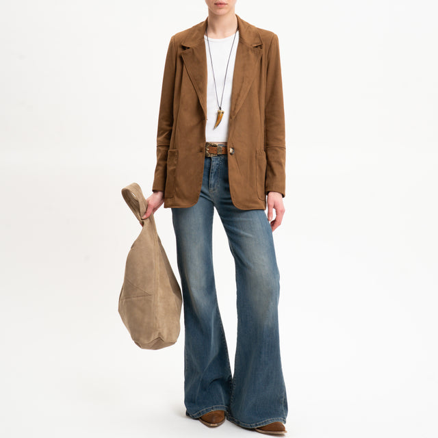 Eco-Giacca effetto suede - cuoio