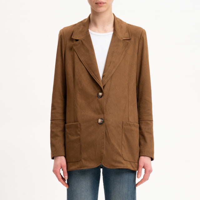 Eco-Giacca effetto suede - cuoio