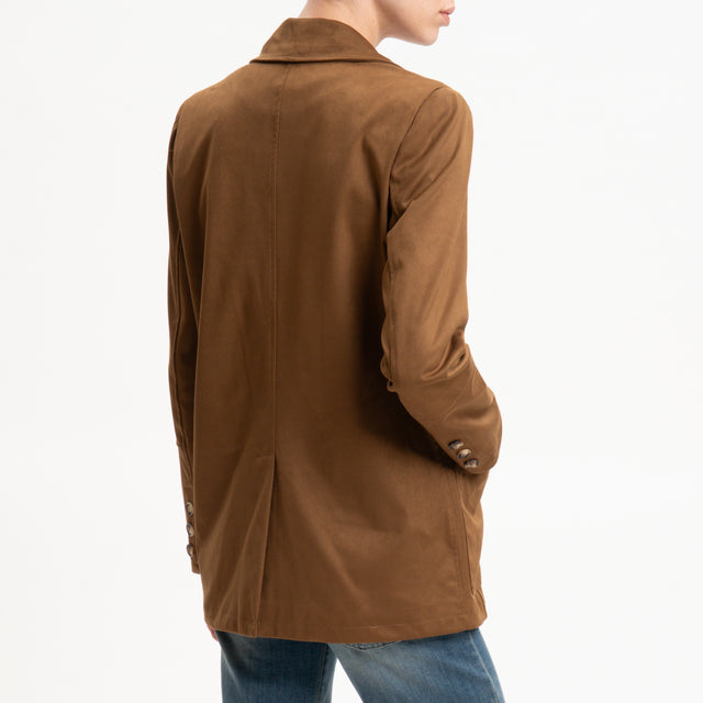 Eco-Giacca effetto suede - cuoio