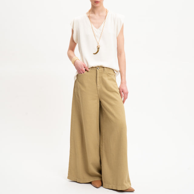 Eco-Jeans bottoni gioiello - salvia