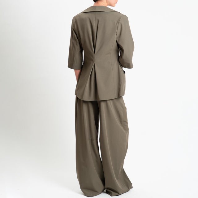 Tensione in-Giacca un bottone mezza manica - salvia