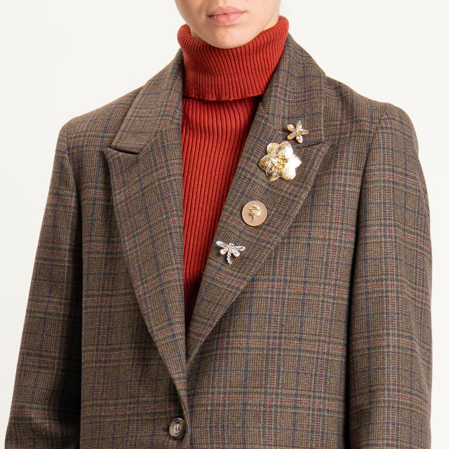 Dixie-Giacca fantasia con spille - pied de poule moro/nero/sand