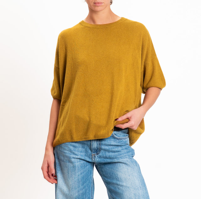 Dixie-Maglia girocollo misto cashmere - olio