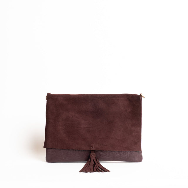W by Whitemood-Pochette doppio tessuto con nappina - vino