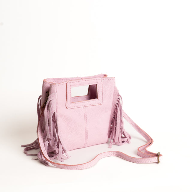 W by Whitemood-Mini borsa a mano con frange laterali - pink
