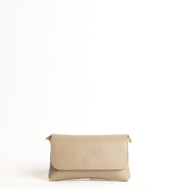 W by white mood-Genuine leather clutch bag - taupe