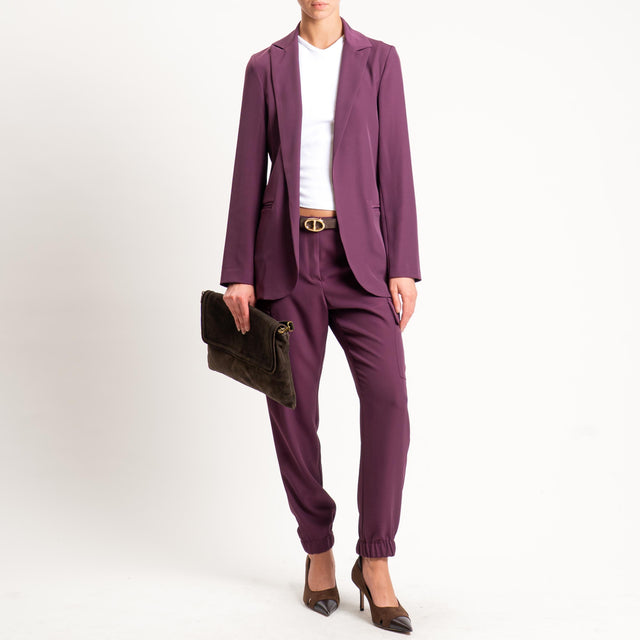 Zeroassoluto-Pantalone BEAUTY cargo tessuto fluido - barolo