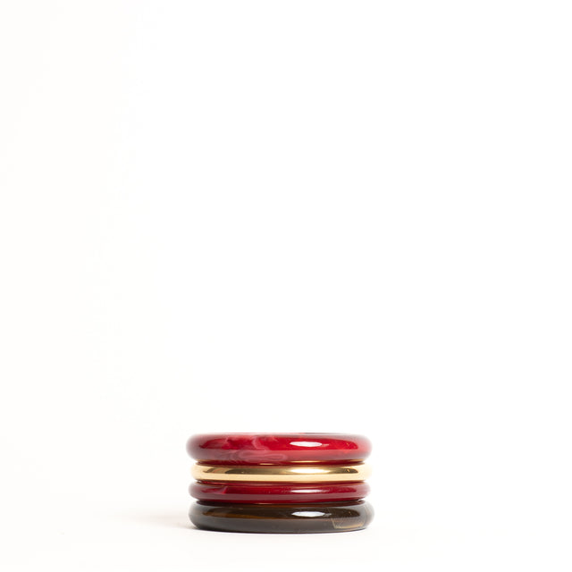 W by Whitemood-Set 4 bracciali rigidi - red/gold