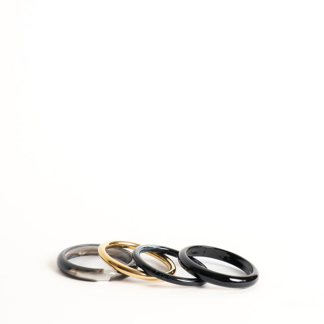 W by Whitemood-Set 4 bracciali rigidi - nero/gold