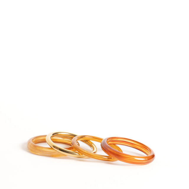 W by Whitemood-Set 4 bracciali rigidi - ambra/gold