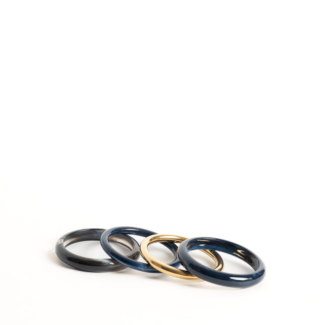 W by Whitemood-Set 4 bracciali rigidi - blu/gold