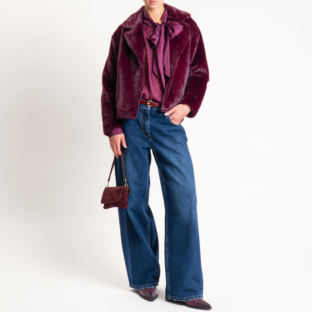 Anonyme-Ecopellicia due bottoni con tasche - burgundy