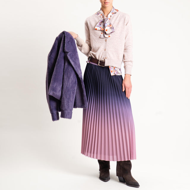 Anonyme-Camicia fantasia floreale con cravatta - taupe/orange/peonia