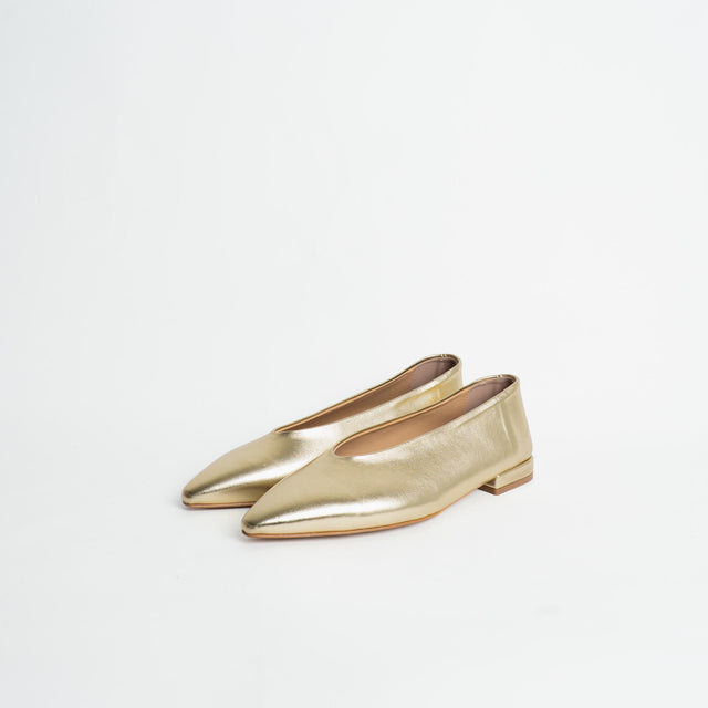 Ovyè- ballerina a punta laminata - platino