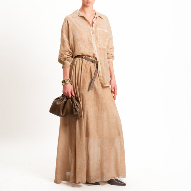 Haveone-Camicia mussola tie dye - nocciola