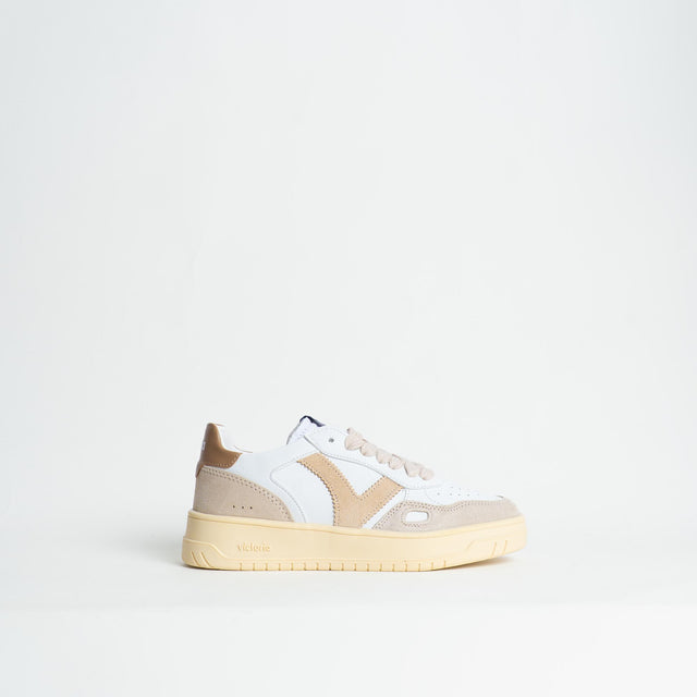 Victoria-Sneakers effetto pelle e camoscio - beige