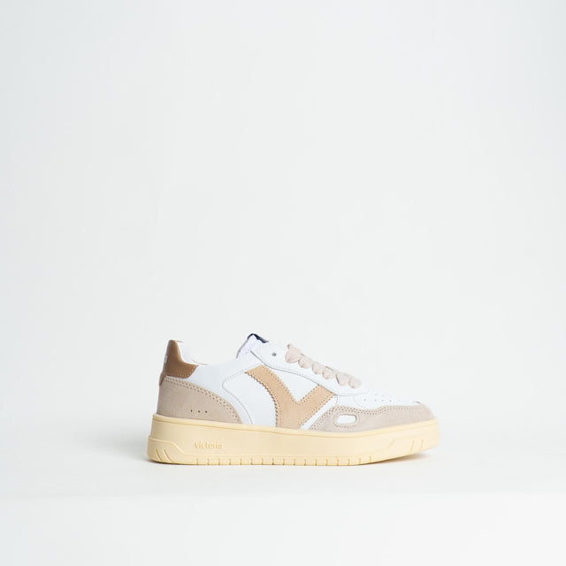 Victoria-Sneakers effetto pelle e camoscio - beige