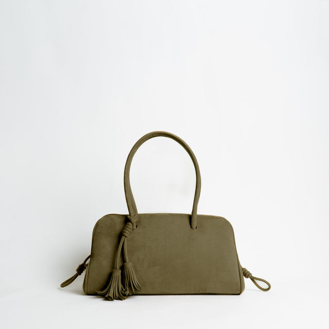 Vicolo-Borsa bauletto scamosciata - militare