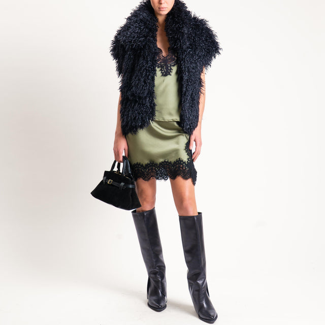Tensione in-Minigonna satin con pizzo - militare