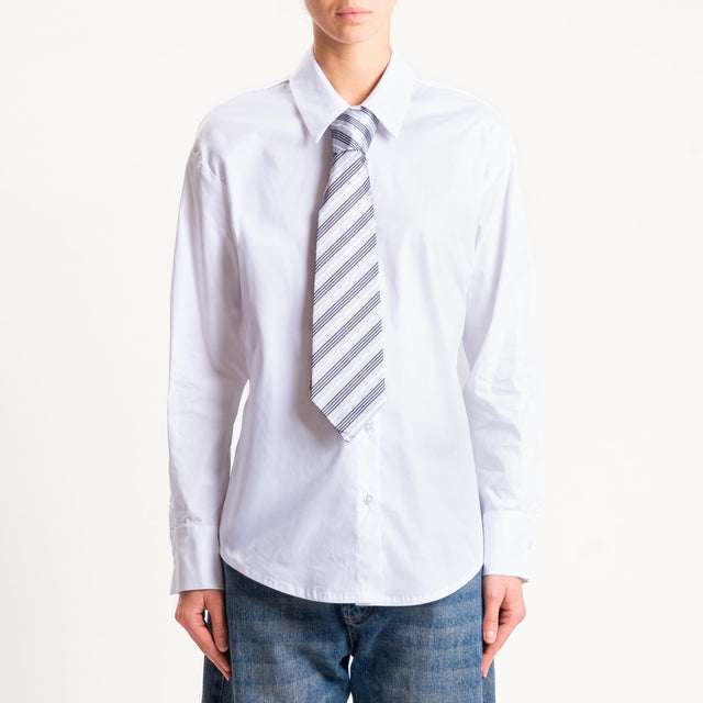 Tensione in-Camicia con cravatta - bianco/grigio/nero