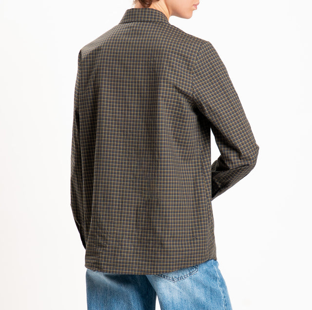 Vicolo-Camicia fantasia quadri - moro/blu/militare