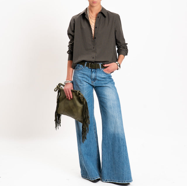 Vicolo-Camicia fantasia quadri - moro/blu/militare