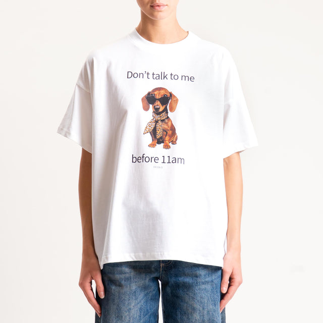 Vicolo-T-shirt "DON'T TALK TO ME" - bianco/nero