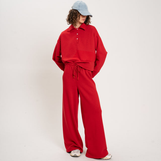 Zeroassoluto-Felpa con collo a polo - rosso